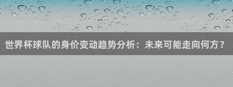 足球杯：世界杯球队的身价变动趋势分析：未来可能走向何方？